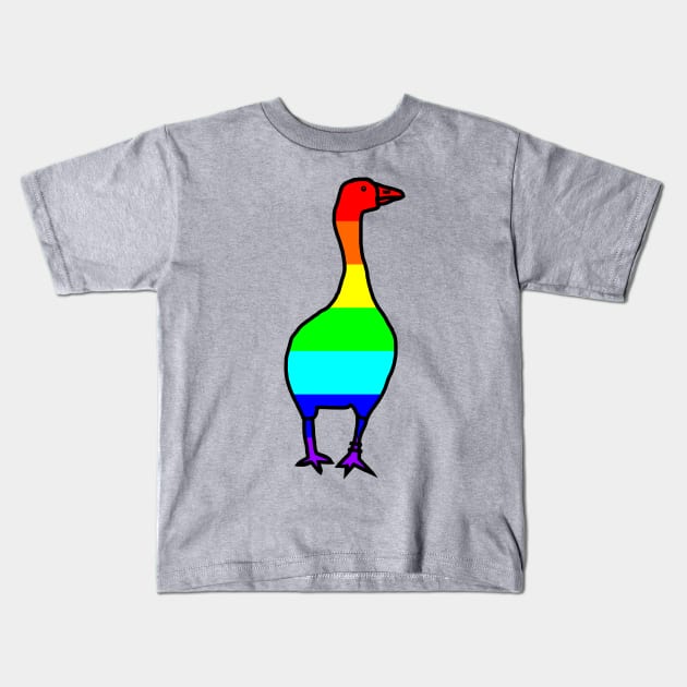 Rainbow Goose Kids T-Shirt by ellenhenryart